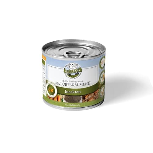 Bellfor Hypoallergenes Hundefutter Nass mit Insekten - Naturfarm-Menü - 200 g. Monoprotein Hundefutter für Allergiker, ohne Getreide & Kartoffeln – für kleine Hunde, sensitiv & nachhaltig. Öko