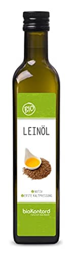 Leinöl BIO 500ml I nativ und kaltgepresst I enthält mehrfach ungesättigte Fettsäuren I mühlenfrisch vom Hersteller bioKontor Bio