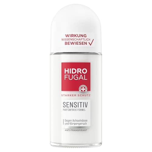 Hidrofugal SENSITIV Roll-on, starker Antitranspirant Schutz für empfindliche Haut, parfümfreies Deo ohne Ethylalkohol gegen Achselnässe & Körpergeruch (50 ml)