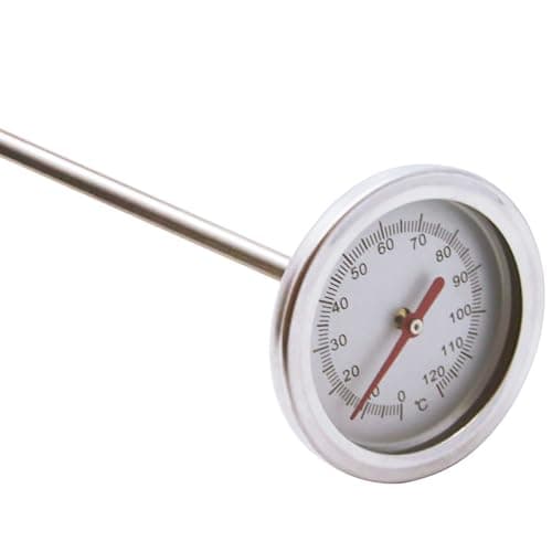 Boden-Thermometer für den Außenbereich, Kompostthermometer mit Sonde aus Edelstahl, 50 cm, langstielige Bodenprüfthermometer für Kompost, 0 °C ~ 120 °C