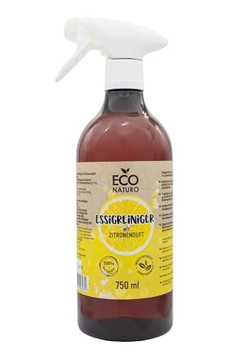 EcoNaturo - Ökologisch Umweltfreundlicher Allzweckreiniger mit Erfrischendem Zitronenduft 750 ml - Zitronen 6% Essig - Reinigungsmittel für Küche, Bad und Böden - Recycling-Verpackung Bio Öko