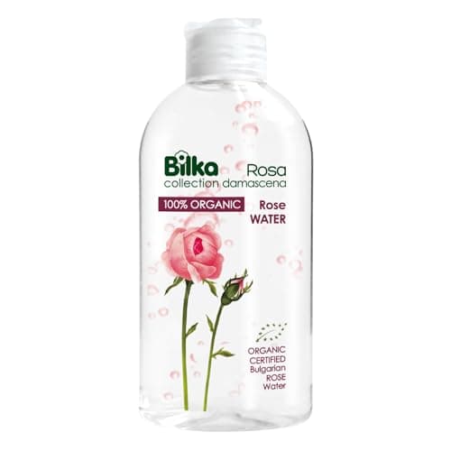Bilka Collection Rosenwasser Rosa Damascena - 100% Reines, Bio-Zertifiziertes Bulgarisches Rosenwasser, Rosenhydrolat, Natürlicher Toner für Gesicht, Körper & Haar, 200 ml Bio Öko