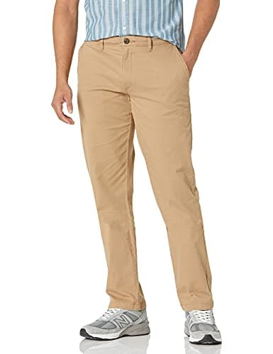 Amazon Essentials Herren Legere Stretch-Chinohose mit gerader Passform, Pilzbraun, 33W / 32L