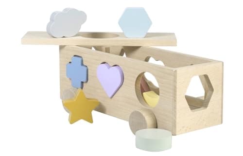 Kindsgut Steckwürfel Auto aus Holz, Förderung der Motorik für Kleinkinder, pädagogisches Lernspielzeug im schönen Unisex Design, 10 x 16 x 10 cm Öko