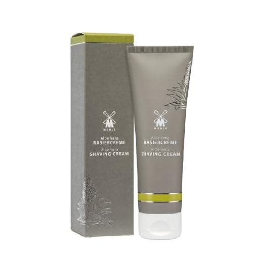 MÜHLE Rasiercreme - cremiger Schaum mit Aloe Vera für sensible Haut - sanft & pflegend - 75 ml Tube Öko