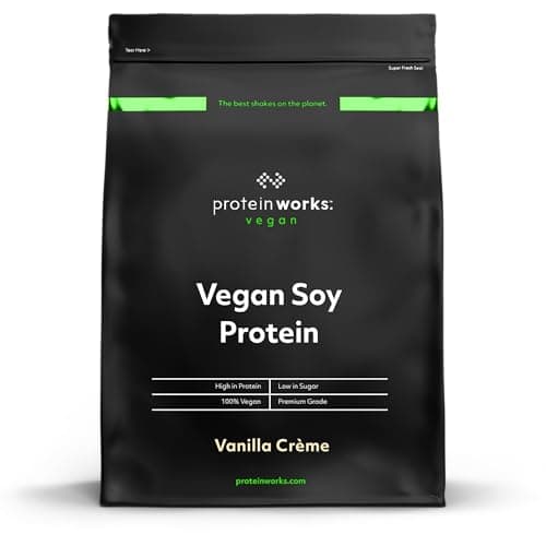 Protein Works Soja Protein 90 Isolat | Vanillecreme | 100% Vegan, aus nachhaltigen Anbau | Fettarm, ohne Zuckerzusatz | Glutenfrei | 1kg Öko Vegan