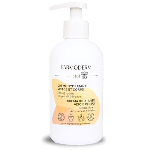 Farmoderm Tägliche beruhigende Babycreme - 98% natürlichen Inhaltsstoffen –feuchtigkeitsspendende Bio-Körper & Gesichtscreme für Babys – zur Vorbeugung & Beruhigung trockener Haut, Rötungen, Juckreiz Bio Vegan