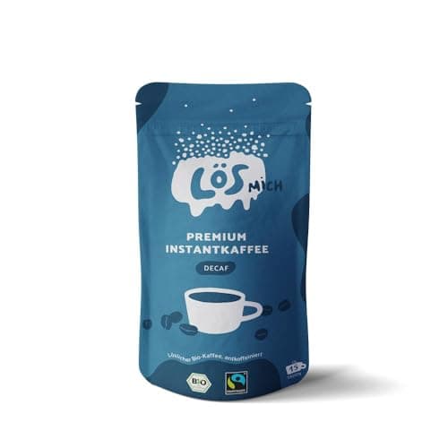 Lösmich Premium Instantkaffee Decaf für bis zu 15 Tassen | 100% Bio & Fairtrade, keine Zusatzstoffe | Löslicher Kaffee (Klein, entkoffeiniert, milde Röstung) Bio Öko