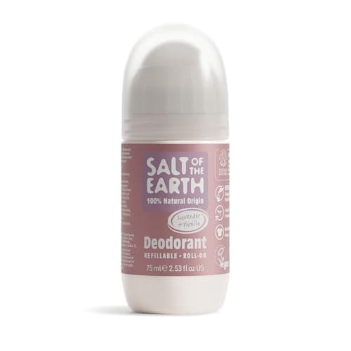Salt of the Earth Roll On, Lavendel & Vanille – Nachfüllbar, vegan, Leaping Bunny-zertifiziert, hergestellt in Großbritannien – 75ml Öko Vegan