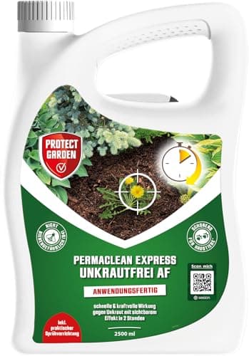 PROTECT GARDEN Permaclean Express Unkrautfrei AF, anwendungsfertiger Unkrautvernichter mit schneller Wirkung gegen Unkräuter und Ungräser, 2,5 Liter Sprühkanister Bio