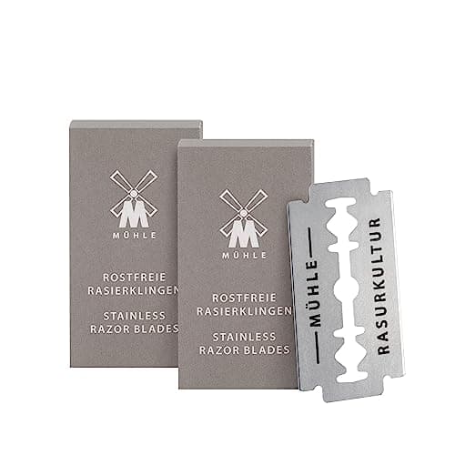 MÜHLE 20er Pack Rasierklingen für alle gängigen Modelle der Sicherheitsrasierer und Rasierhobel - rostfreier Stahl Öko