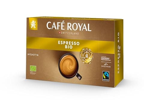 Café Royal Professional Pads, Bio Espresso, 50 Nespresso (R) Professional kompatible Pads für Office und Gastronomie, Bio und Fairtrade zertifiziert, 100 Prozent Arabica, Intensität 6 Bio Öko