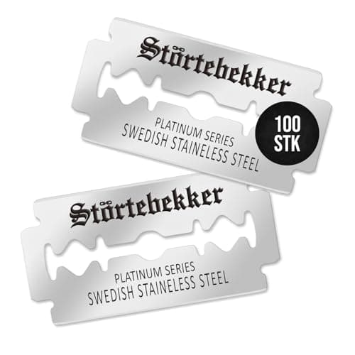 Störtebekker® Premium Rasierklingen - 100 scharfe Rasierklingen für alle gängigen Rasierhobel & Rasiermesser - aus schwedischem Edelstahl - für empfindliche Haut - inkl. hochwertiger Verpackung Öko