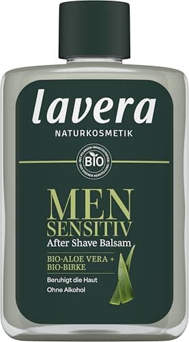 lavera Men sensitiv After Shave Balsam - pflegt & erfrischt - schützt vor Brennen, Rötung & Trockenheit - beruhigt irritierte Haut - vegan - Naturkosmetik - 100 ml Bio Vegan