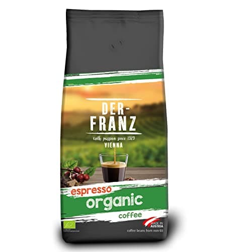 Der-Franz Espresso Bio Kaffee, Intensität 5/5, Bio Arabica umd Robusta, ganze Bohne, 1000 g Bio