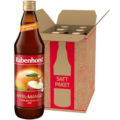 RABENHORST Apfel-Mango BIO 6er Pack (6 x 700ml). Vollmundiger Fruchtgenuss aus 100% Bio-Direktsaft Bio