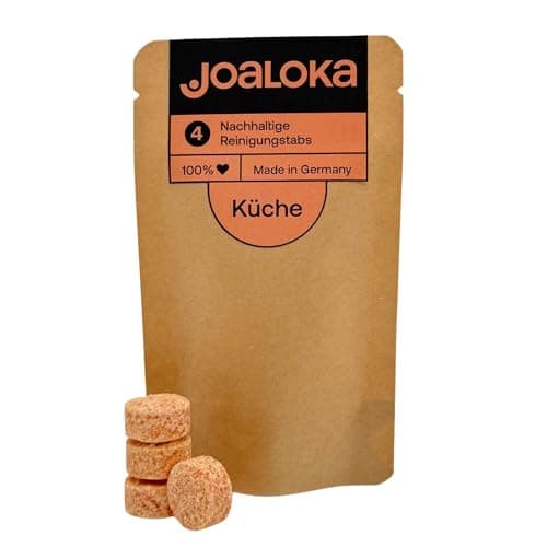 Joaloka Küchenreiniger-Tabs, 4 Stück, für 2 l Reiniger (4x500 ml) - vegan, ökologisch, ohne Microplastik, made in Germany Bio Öko Vegan