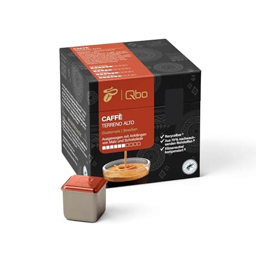 Tchibo Qbo Caffè Terreno Alto Premium Kaffeekapseln, 27 Stück (Caffè, Intensität 6/10, ausgewogen und malzig), nachhaltig, aus 70% nachwachsenden Rohstoffen & klimaneutral kompensiert Bio Öko