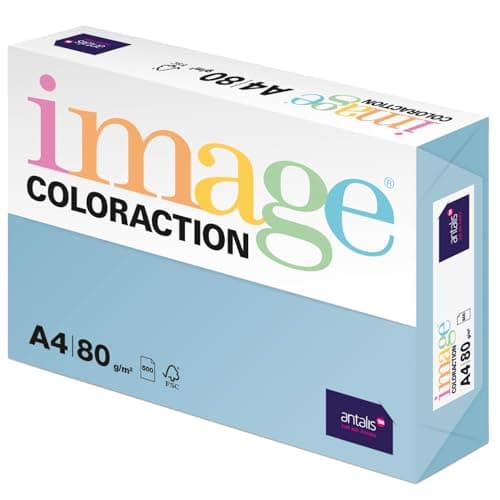 Image Coloraction Iceberg - farbiges Kopierpapier - DIN A4, 210 x 297 mm, 80 g/m² - buntes, holzfreies Druckerpapier für Kopierer - 500 Blatt - Eisblau