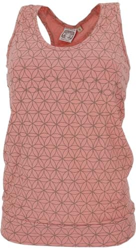 GURU SHOP Tanktop, Flower of Life Yoga Top aus Bio-Baumwolle - Desert Sand, Damen, Size:S Bio