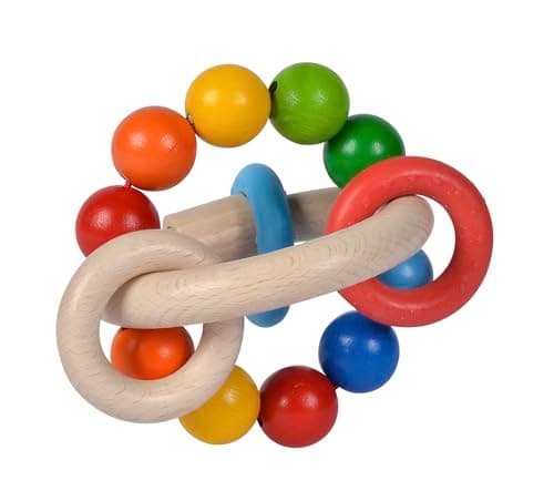 Eichhorn 100017040 - Baby 3D Greifling, 9,5x9cm, FSC 100% Zertifiziertes Buchenholz Bunt Öko