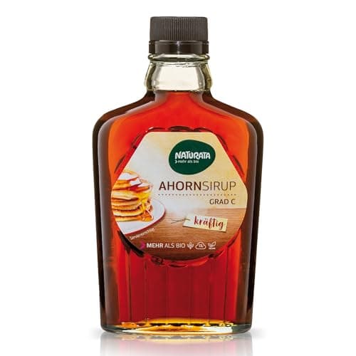 Naturata Ahorn-Sirup 375ml I Grad C, kräftiger 100% reiner kanadischer Ahorn-Sirup I Natürlich, Vegan & Bio I Perfekt für Pfannkuchen, Desserts & Süßspeisen I Nachhaltige Premium Bio-Qualität Bio Öko Vegan