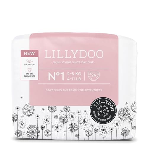 LILLYDOO hautfreundliche Baby Windeln - Größe 1 (2-5 kg), 24 Stück, Sicherer Auslaufschutz, Weich, Ohne Parfüme & Lotionen für empfindliche Haut, Dermatologisch getestet