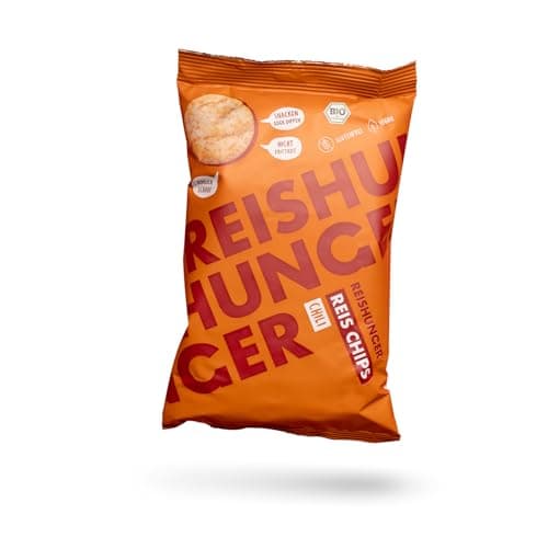 REISHUNGER Knusprige BIO Reis Chips »Chili« aus Vollkorn Reis (8 x 50 g) - Vegan & Glutenfrei - In vielen Sorten und Größen verfügbar Bio Öko Vegan