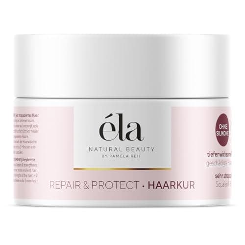 éla Natural Beauty Haarkur Repair & Protect, für geschädigtes Haar, mit Squalan & Bio-Mandelöl, Silikonfrei (1 x 200ml) Bio Vegan