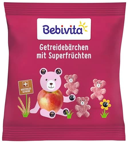 Bebivita Knabberprodukte Getreide-Bärchen mit Superfrüchten, 30g, 9er Pack (9x30g)