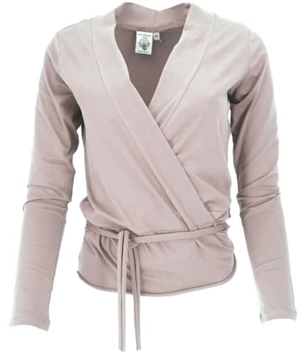 GURU SHOP Wickelshirt, Yogashirt, Langarmshirt in Bio-Qualität - Cardamom, Damen, Baumwolle, Size:L Bio