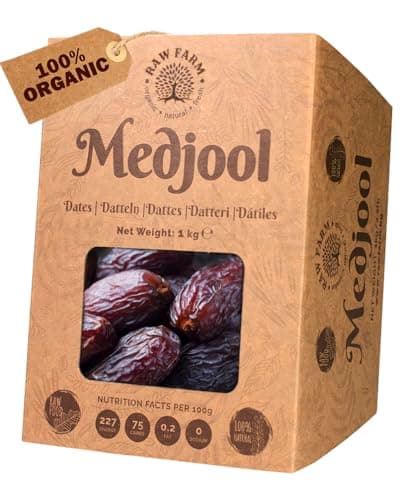 1kg Bio Frische Medjool Datteln, ausgewählte mittlere Größen - Raw Farm Bio Vegan