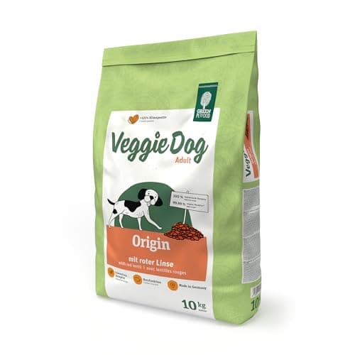 Green Petfood VeggieDog Origin (1 x 10 kg) | Adult | Premium Trockenfutter für ausgewachsene Hunde | 100% vegetarisch mit roter Linse | weizenfrei | nachhaltiges Hundefutter trocken | 1er Pack