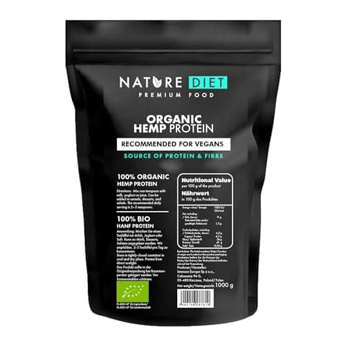 Nature Diet - BIO Hanfprotein 1000g | Vegan | Proteinpulver | Pflanzlich Bio Vegan