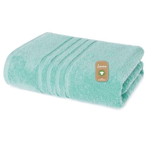 Lavea Duschtuch, Eisgrün, 70 x 140 cm Premium Frotteeserie Bali | GOTS Zertifiziert, 100% Bio Baumwolle Bio Öko