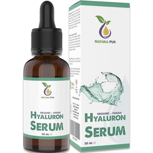 Hyaluron Serum BIO Hochdosiert 50ml, vegan - Hyaluronsäure Gel mit Aloe Vera gegen Falten im Gesicht, Hals, Dekollete - Naturkosmetik Bio Vegan