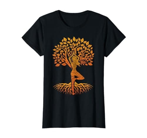 Baum des Lebens with Woman Yoga T-Shirt Chakra Haka Yoga T-Shirt