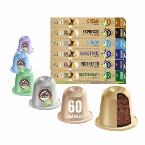 Kaffee Geniesser Set BIO - 60 Kaffeekapseln - Nespresso kompatibel - La Natura Lifestyle - industriell kompostierbar