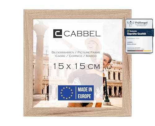 CABBEL Bilderrahmen 15x15 cm Natur – 1er-Pack | Moderner & Nachhaltiger Rahmen für Wand & Tisch | Vielseitig & Dekorativ – Ideal für Fotos, Kunstwerke & Prints Öko