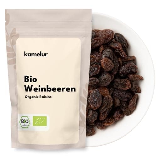 Kamelur 1kg dunkle BIO Rosinen ungeschwefelt - aromatische Weinbeeren schonend getrocknet und ungezuckert - hochwertige Rosinen BIO zum Verfeinern von Müsli & Co. Bio