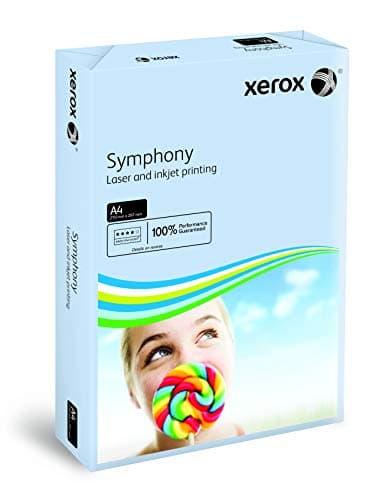 Xerox 003R93222 farbiges Druckerpapier Kopierpapier Symphony pastell Din A4, 160 g/m², 250 Blatt pro Pack, blau