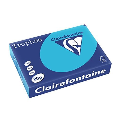 Clairefontaine 1976C - Ries Druckerpapier / Kopierpapier Trophee, intensive Farben, DIN A4, 80g, 500 Blatt, Königsblau, 1 Ries