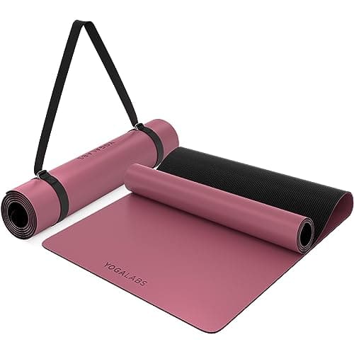 YOGALABS® - Premium Yoga-Matte STUDIO 185 x 68 x 0,4cm (groß) inkl. Trage-Gurt Lila ECO PU & Naturkautschuk - Antirutsch-Beschichtung Gymnastik- & Pilates-Matte rutschfest, nachhaltig, schadstofffrei