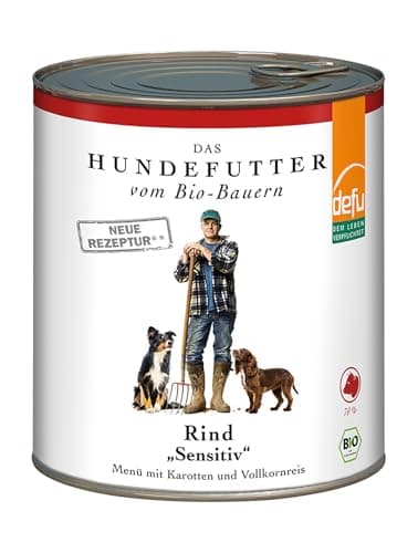 defu Hundefutter | 6 x 820 g | Bio Rind Sensitiv | Premium Bio Nassfutter Menü | Alleinfuttermittel für Hunde Bio Öko