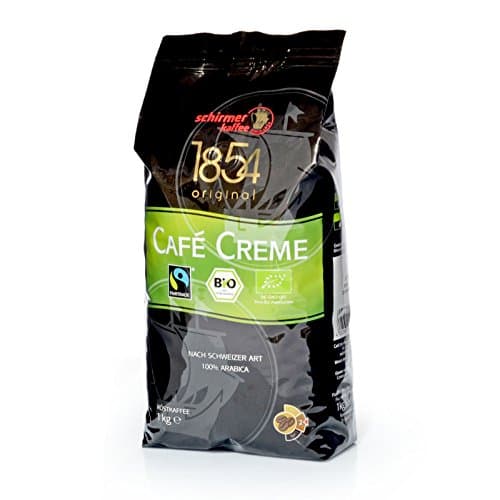 Schirmer Kaffee Cafe Creme Fairtrade, ganze Bohnen, Kaffeebohnen, 8er Pack, 8 x 1000g Bio