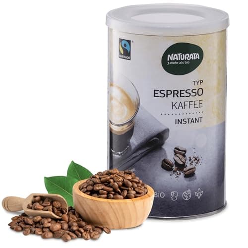 Naturata Bio-Espresso Instant 100g Dose | Kräftiger Bohnen-Kaffee | Fair & Nachhaltig produziert | Aromatische Arabica & Robusta Mischung für intensives Espresso-Aroma Bio Öko