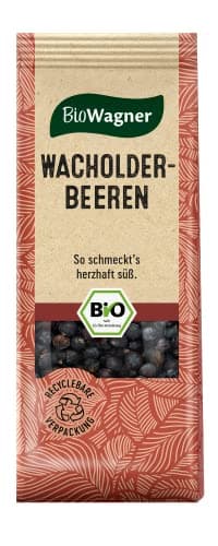 BioWagner - Bio Wacholderbeeren | ideal zu Wild, Sauerbraten oder Sauerkraut | naturbelassene Bio-Zutaten | recyclebare Verpackung | 30 g Bio Öko