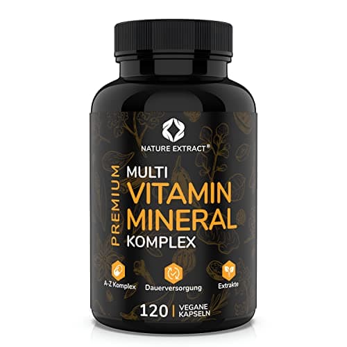 Premium Multivitamin und Mineral Komplex - 120 hochdosierte Kapseln - Essenzielle A-Z Vitamine, Mineralien und Superfood Pflanzenextrakte - In Deutschland hergestellt - Vegan Vegan