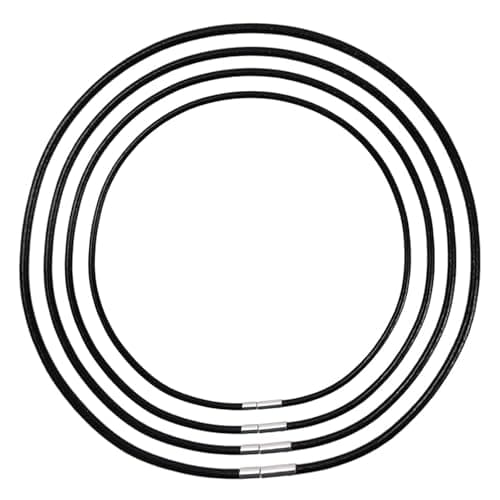 ZYEKIU 4 Stück Kautschuk Halsband Lederband Kette Halskette 2mm Lederhalskette Leder Halskette Männer Halskettes ohne Anhänger Leder Männer und Frauen Kette Länge Wählbar (40/45/50/55CM)