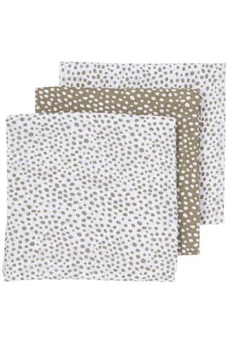 MEYCO Baby Cheetah Mullwindeln, 3er Pack (Musselin Mullwindeln, aus 100% saugstarker Baumwolle, super weich, schnell trocknend, hochwertige Windeln, Größe: 70 x 70 cm), Taupe Öko
